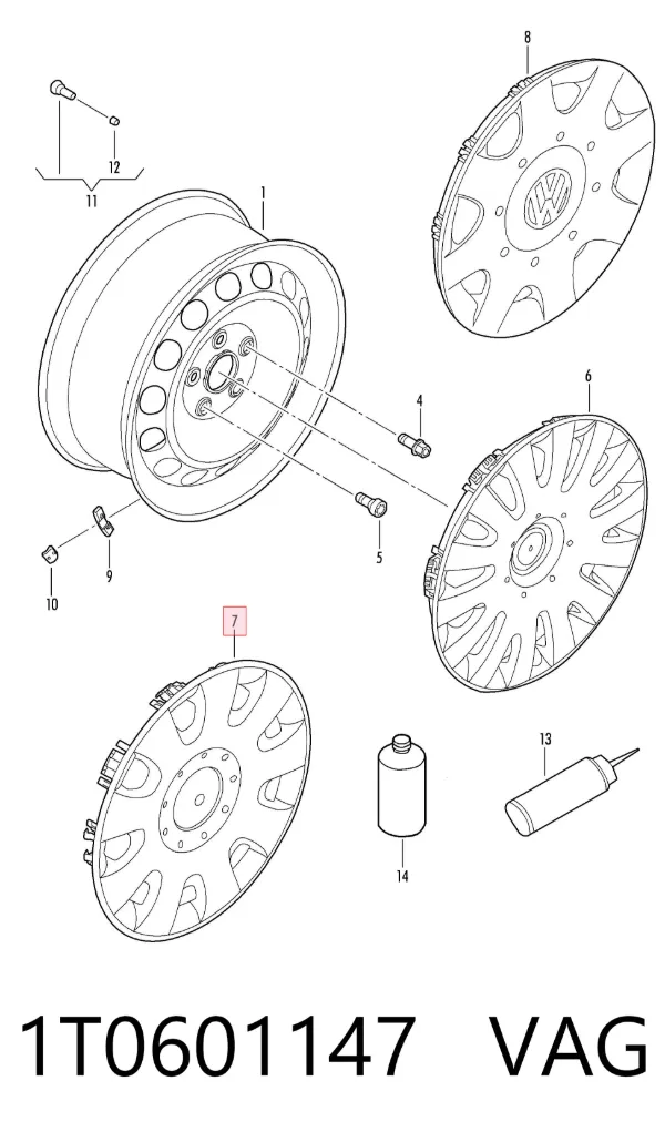 Ковпаки 1T0601147 VAG