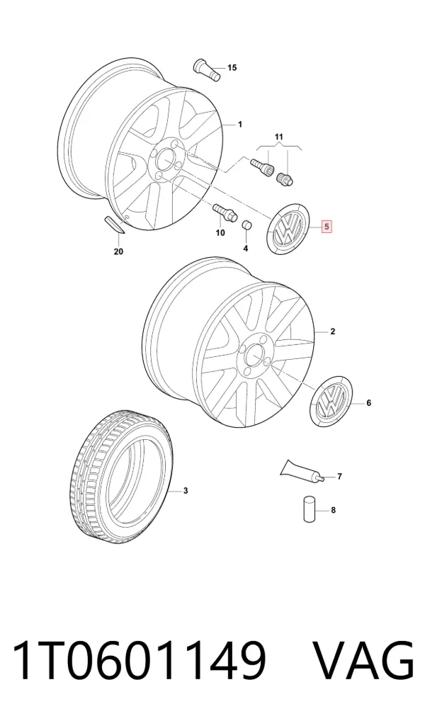 Ковпаки 1T0601149 VAG