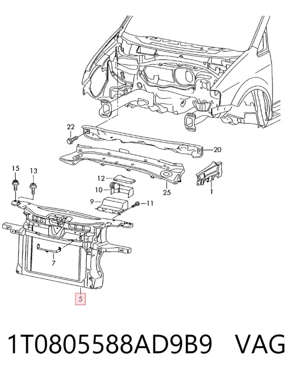 Рамка радіатора 1T0805588AD9B9 VAG