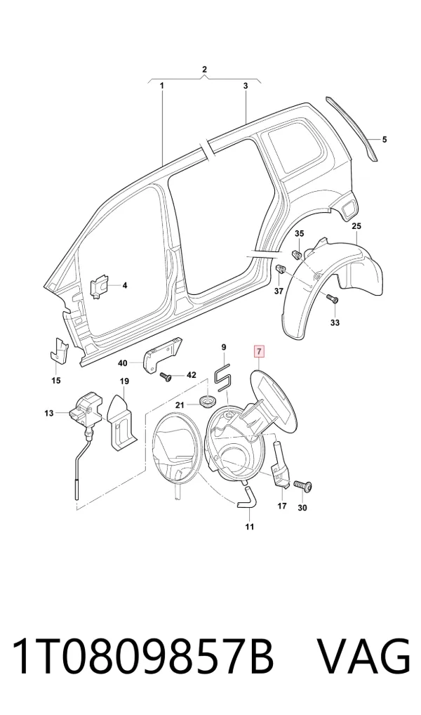 Лючок бензобака Volkswagen Touran I