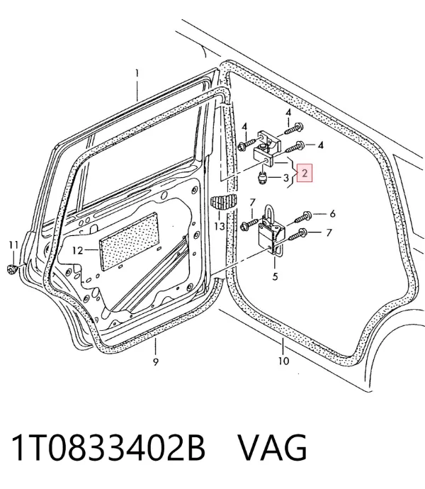 Петля заднтої двері, правої 1T0833402B VAG