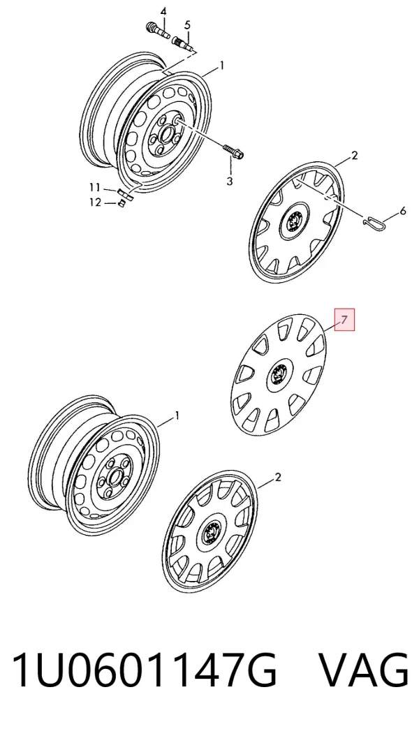 Ковпаки 1U0601147G VAG