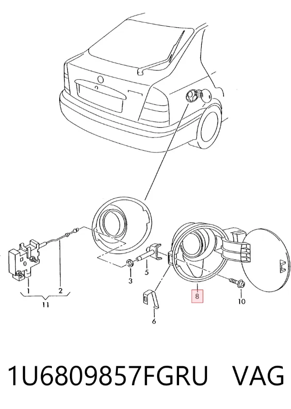 Лючок бензобака 1U6809857FGRU VAG