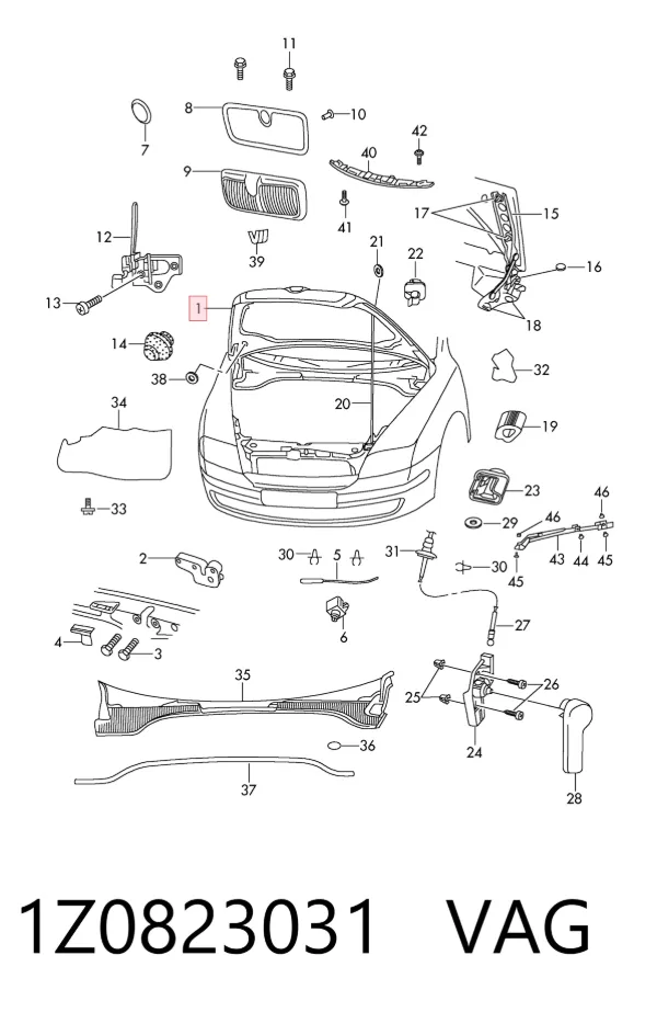 Капот 1Z0823031 VAG
