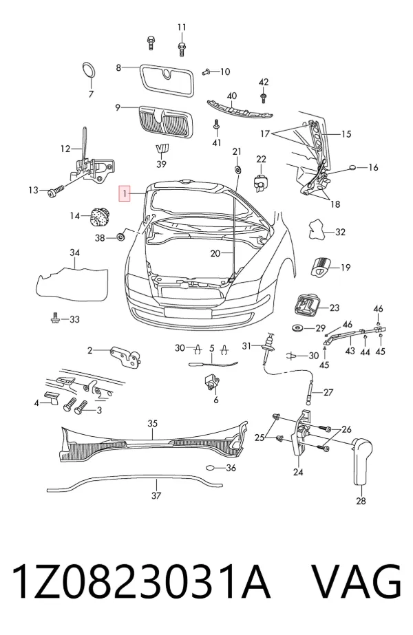 Капот 1Z0823031A VAG
