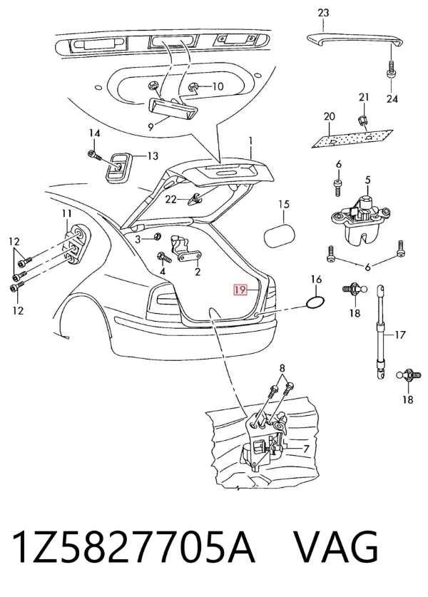 Ущільнювач кришки багажника 1Z5827705A VAG