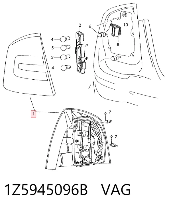 Задня права фара 1Z5945096B VAG
