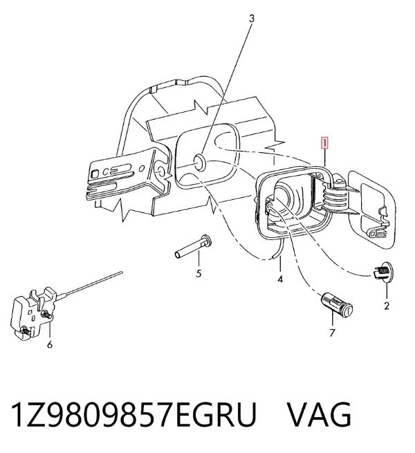 Лючок бензобака 1Z9809857EGRU VAG