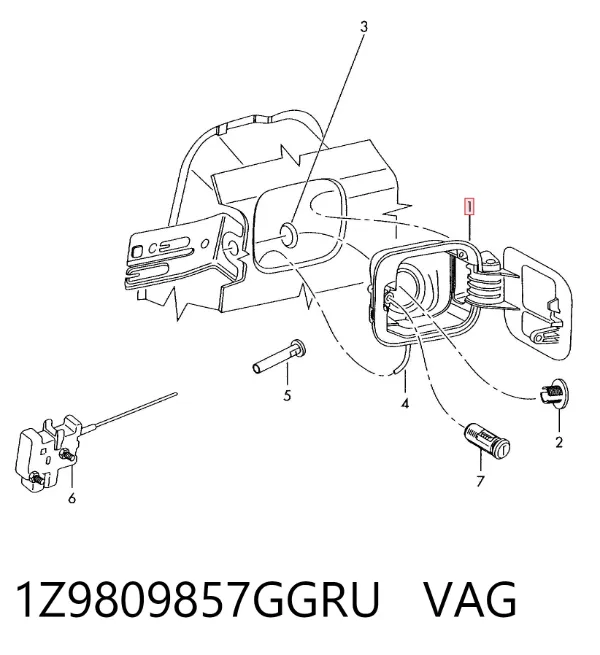 Лючок бензобака 1Z9809857GGRU VAG
