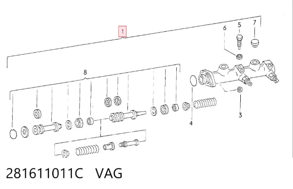 Головний гальмівний циліндр 281611011C VAG