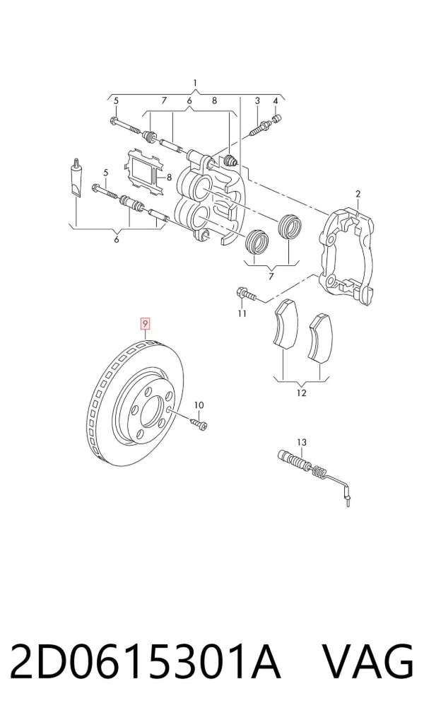 Гальмівні диски передні 2D0615301A VAG