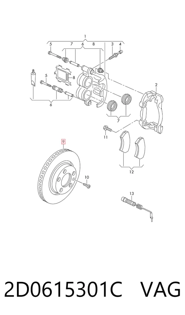 Гальмівні диски передні 2D0615301C VAG