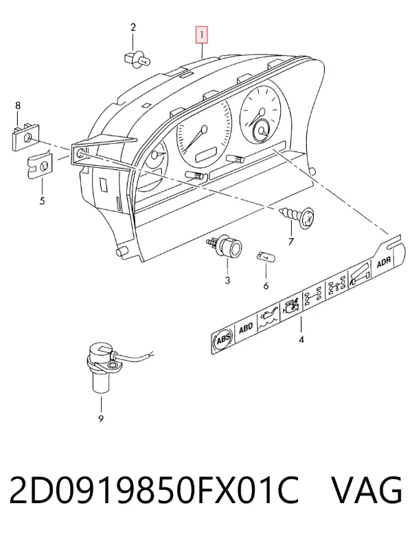 Панель приладів торпеди 2D0919850FX01C VAG