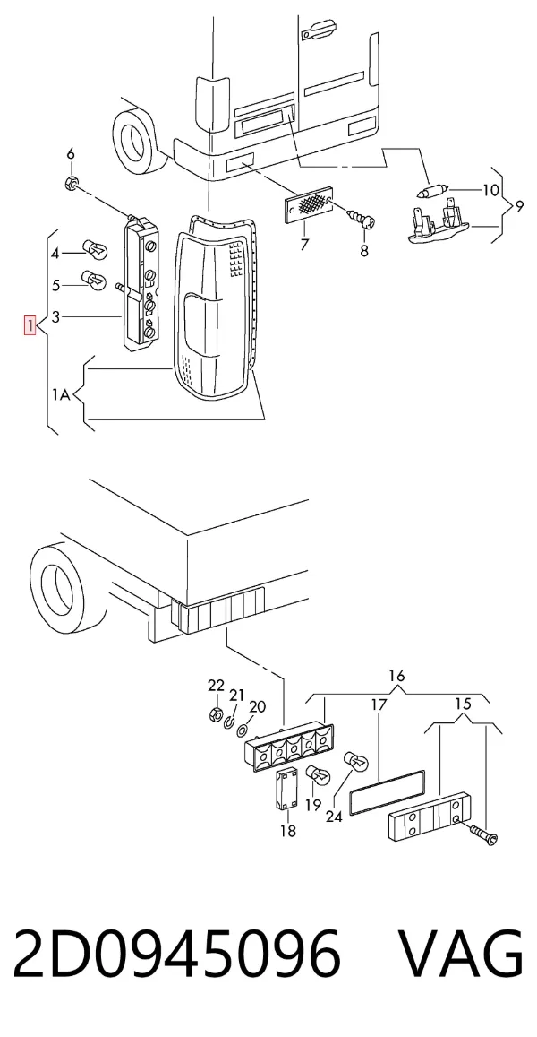 Задня права фара 2D0945096 VAG