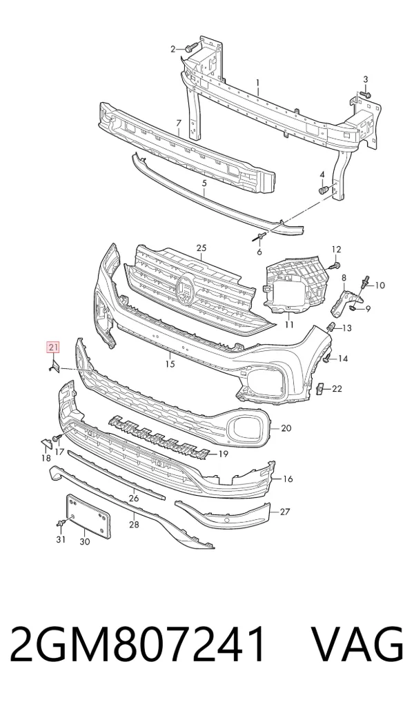 Заглушки буксирувального гака 2GM807241 VAG