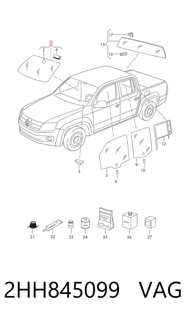 Лобове скло 2HH845099 VAG