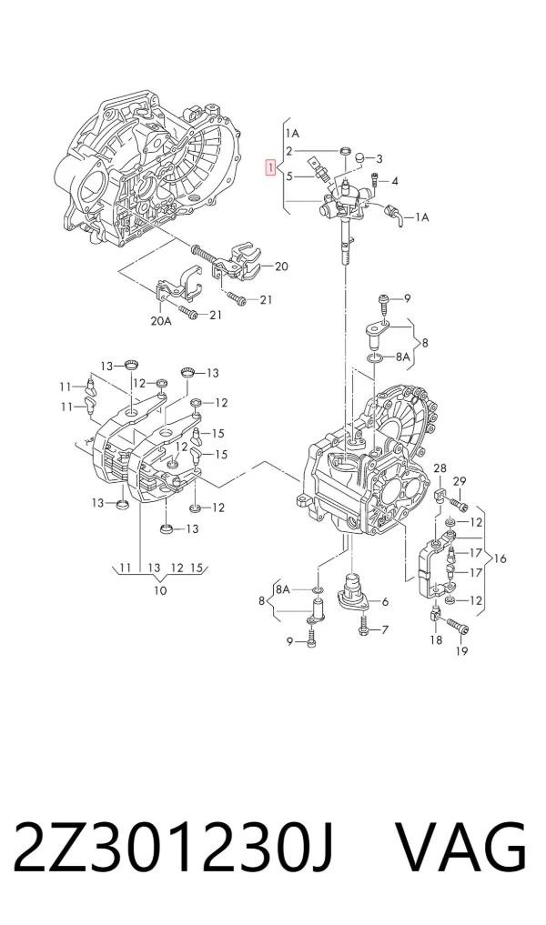 Механізм перемикання передач 2Z301230J VAG