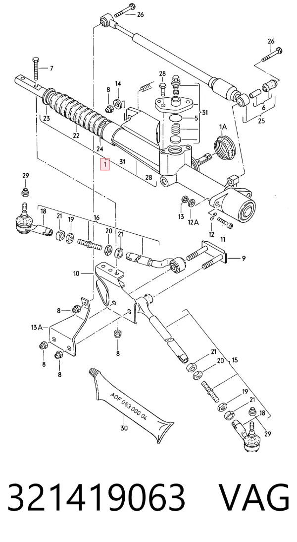 Рульова рейка 321419063 VAG