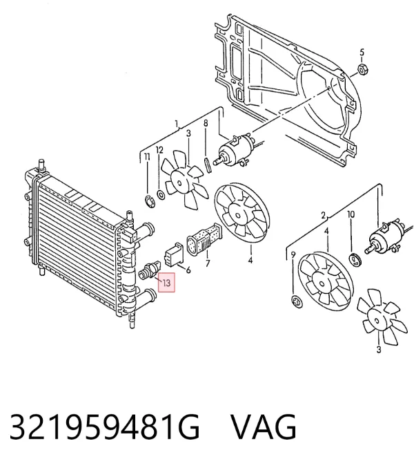Датчик включення вентилятора 321959481G VAG