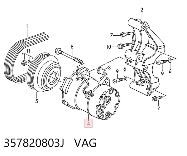 Компресор кондиціонера 357820803J VAG