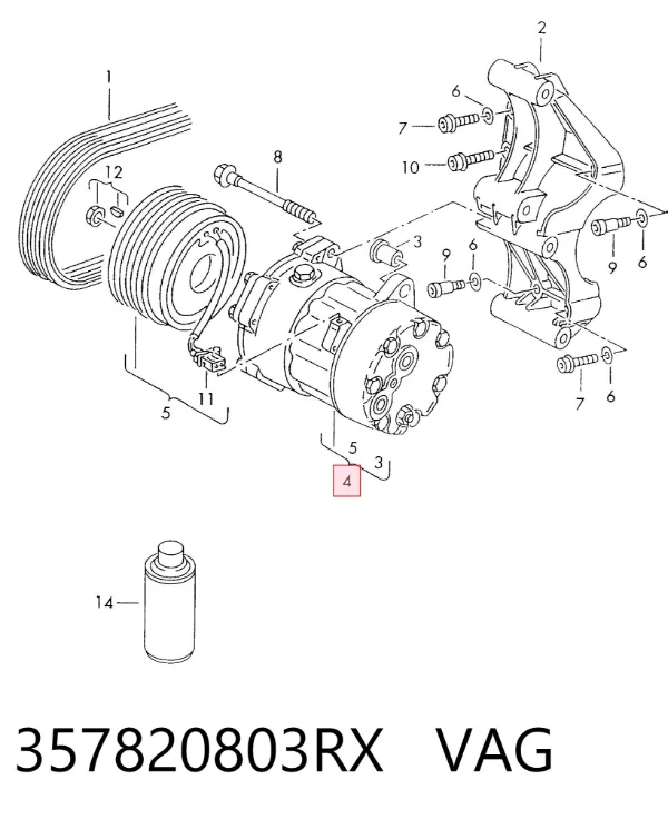 Компресор кондиціонера 357820803RX VAG