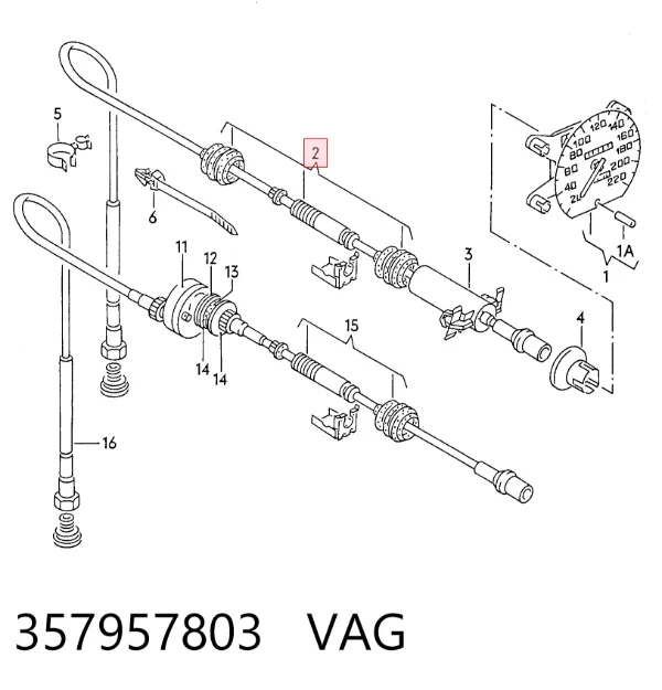 Трос спідометра 357957803 VAG