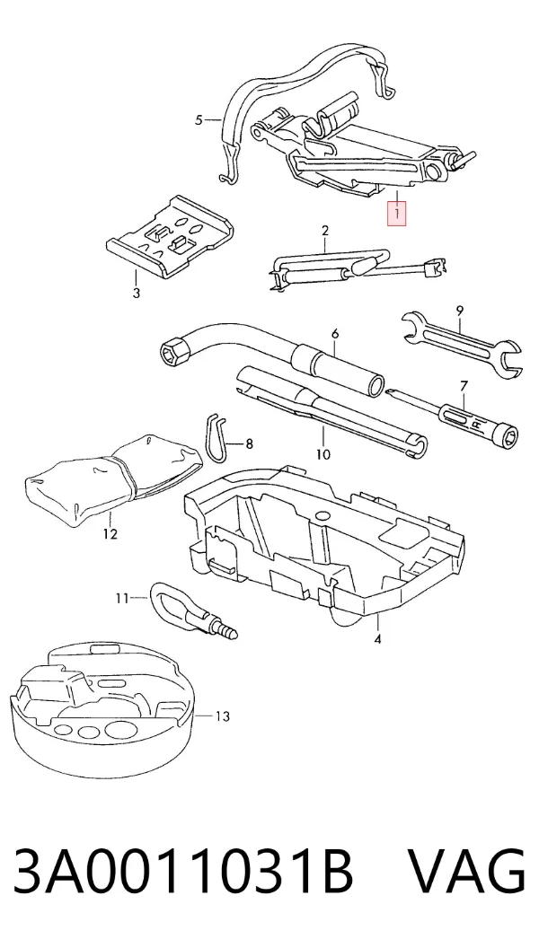 Домкрат 3A0011031B VAG