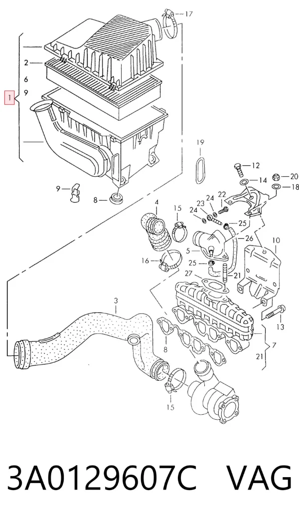 Корпус фільтра 3A0129607C VAG