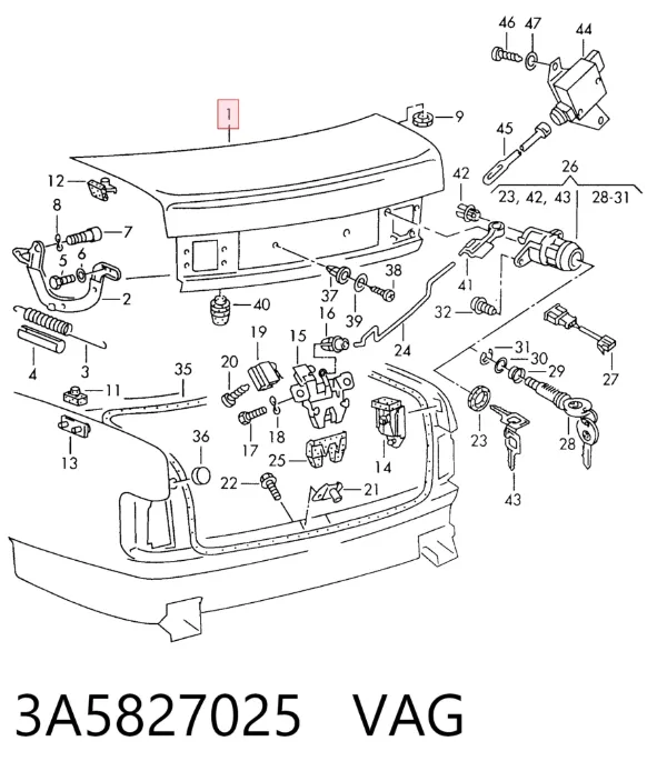 Кришка багажника Volkswagen Passat B3, B4