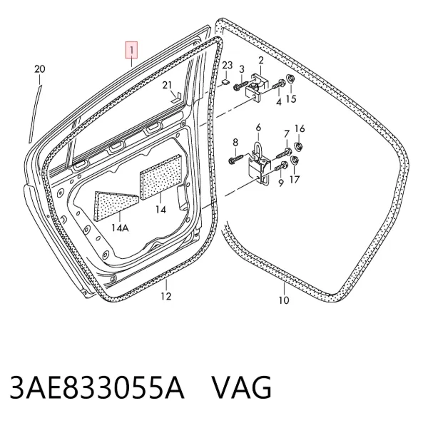 Двері задні, ліві 3AE833055A VAG