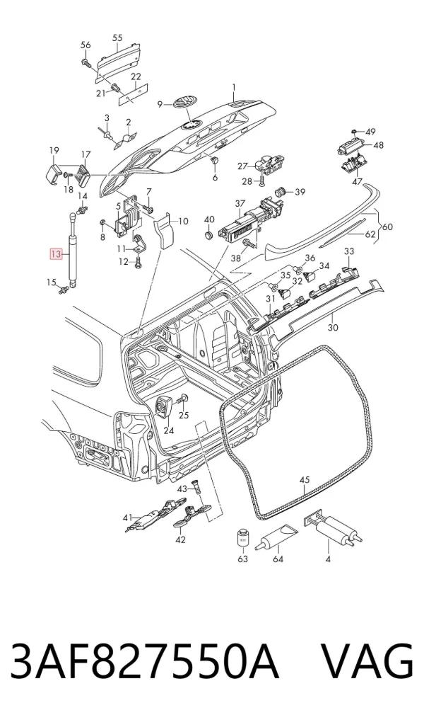 Амортизатор багажника 3AF827550A VAG