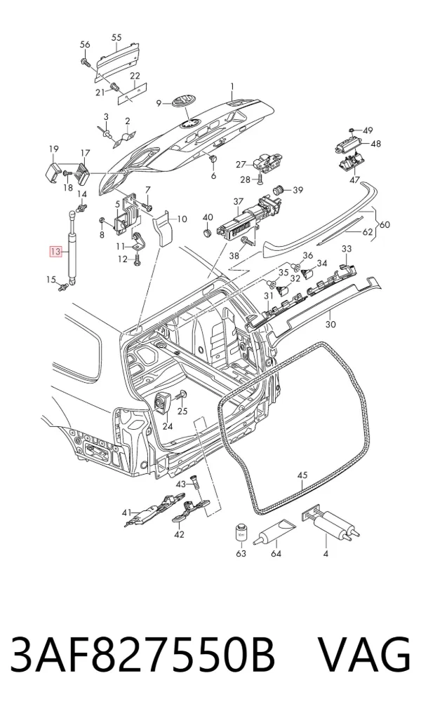 Амортизатор багажника 3AF827550B VAG