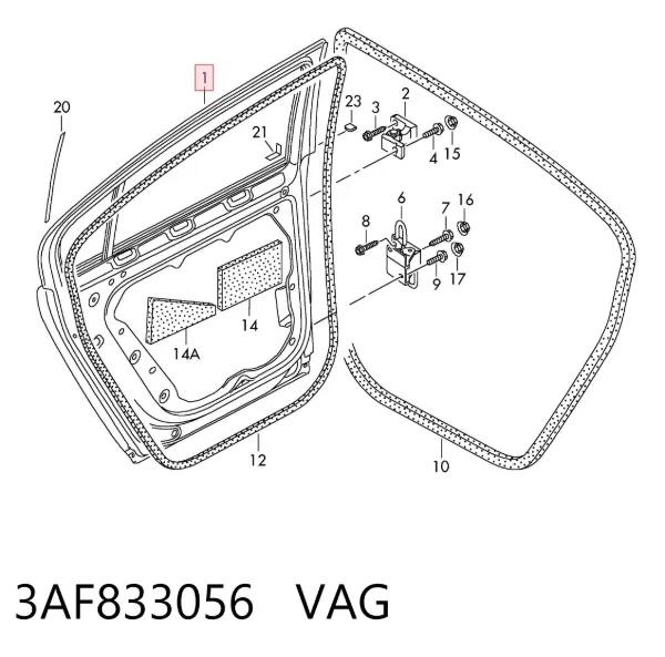 Двері задні, праві 3AF833056 VAG