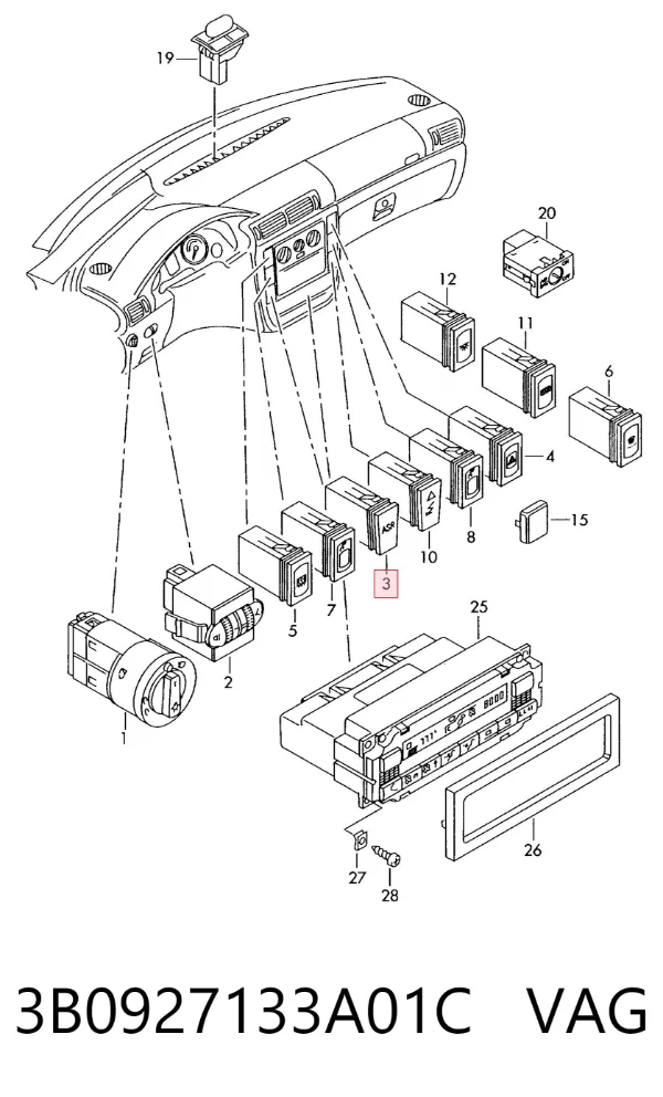  3B0927133A01C VAG
