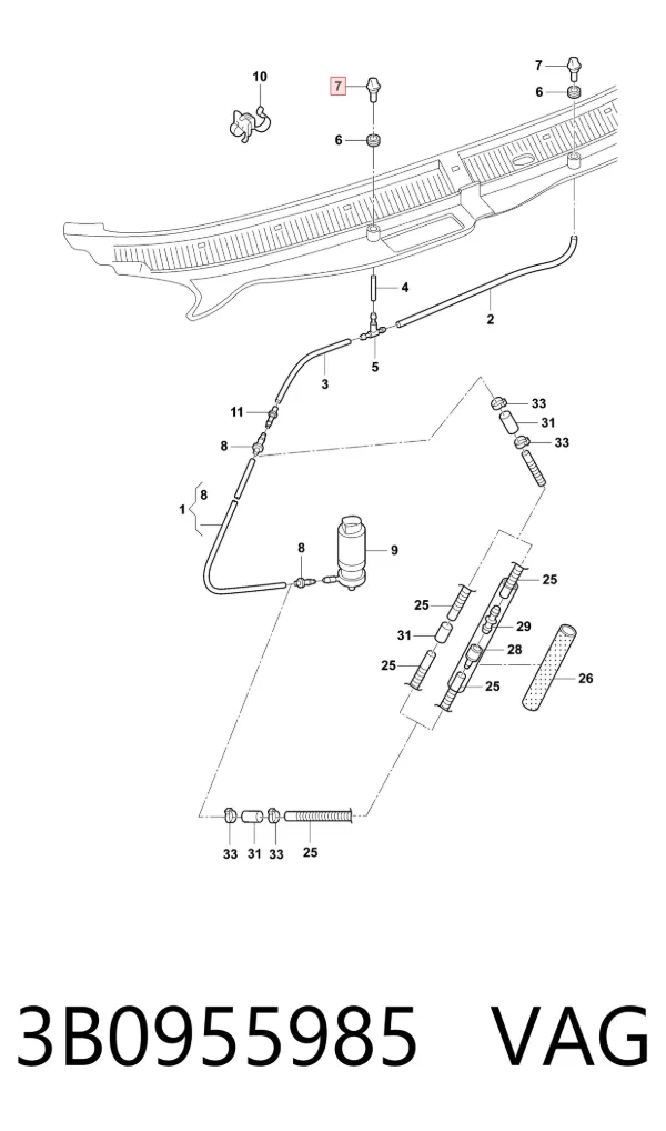 Форсунка омивача 3B0955985 VAG