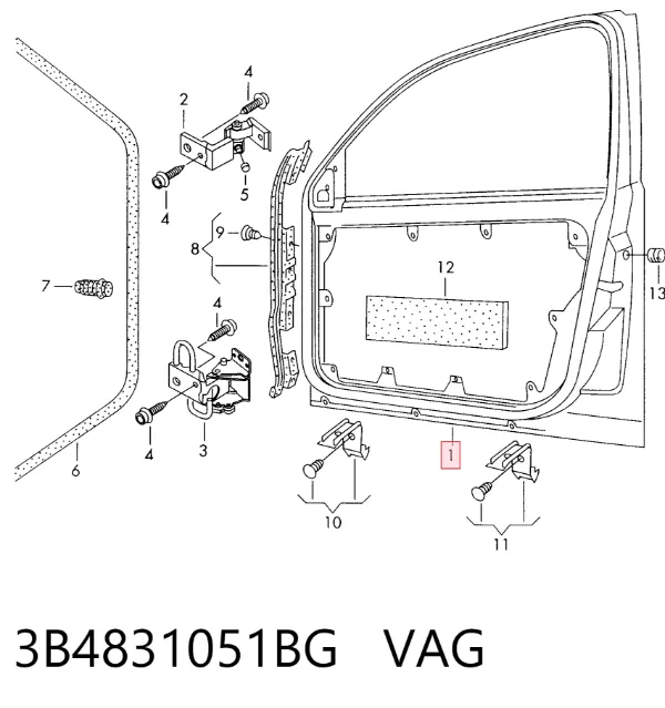 Двері передні ліві 3B4831051BG VAG