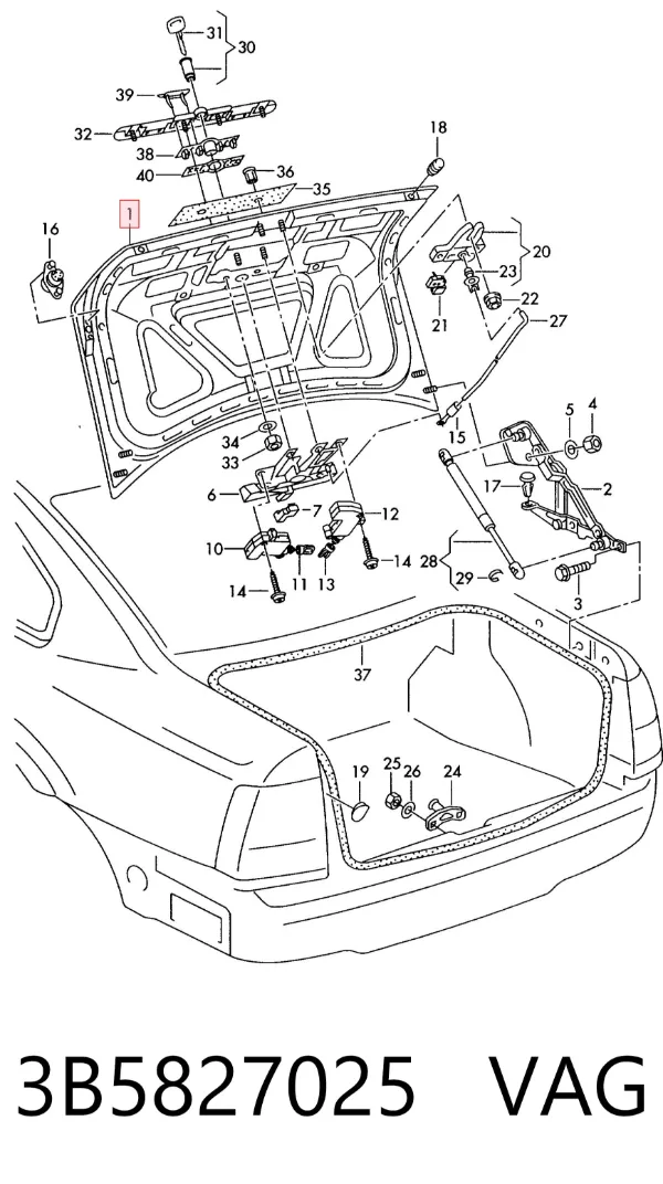 Кришка багажника Volkswagen Passat B5