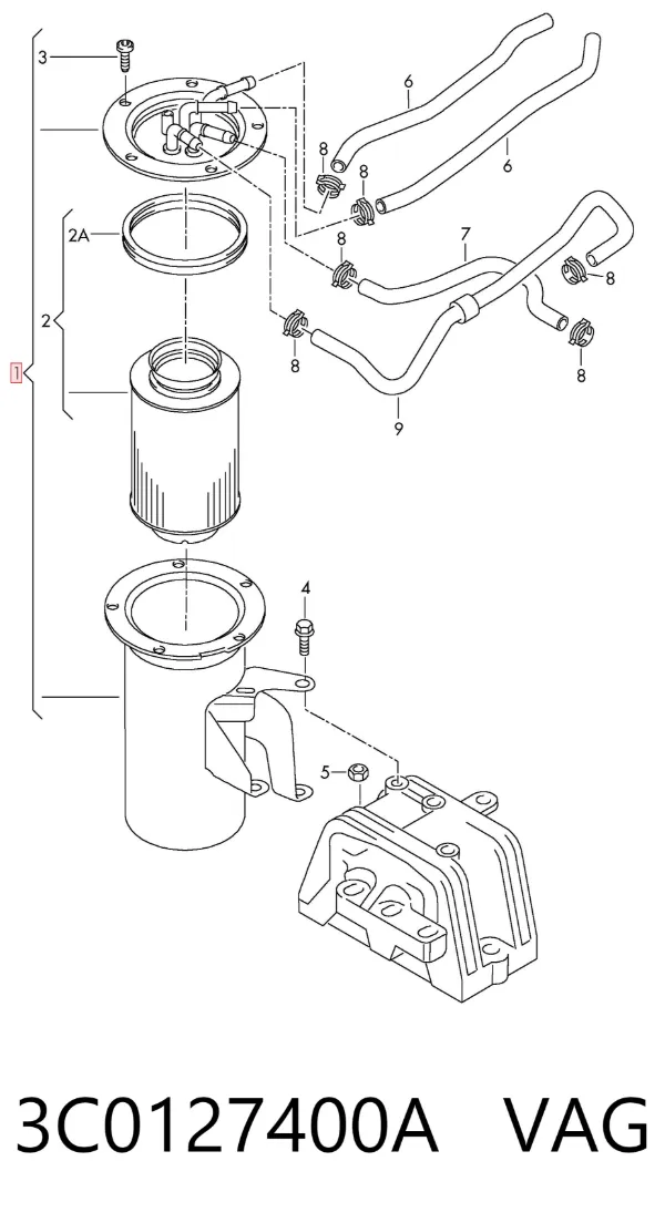 Корпус паливного фільтра 3C0127400A VAG