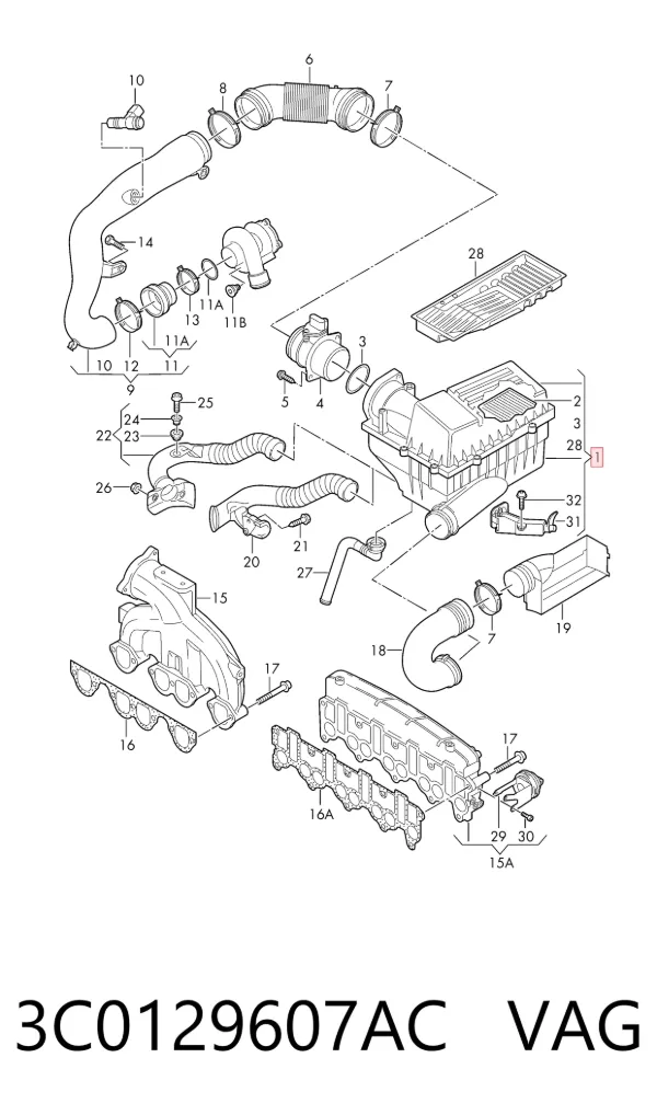Корпус фільтра 3C0129607AC VAG