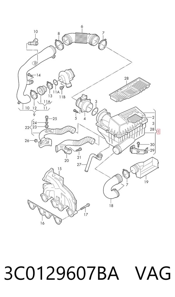Корпус фільтра 3C0129607BA VAG