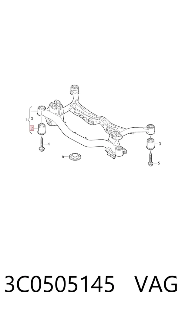 Сайлентблок задньої балки 3C0505145 VAG