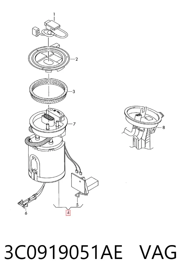 Бензонасос 3C0919051AE VAG