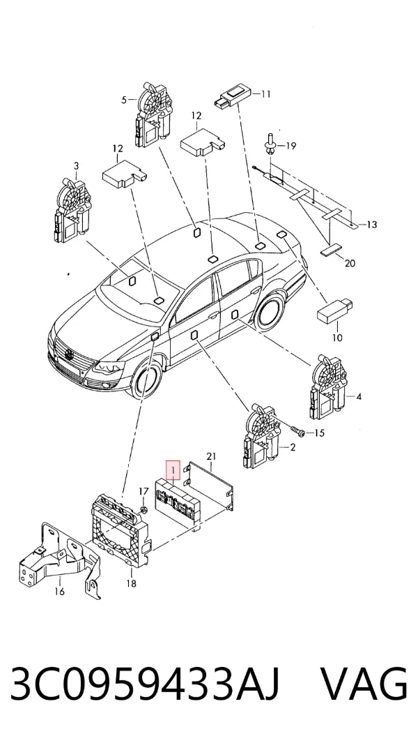Блок комфорту 3C0959433AJ VAG