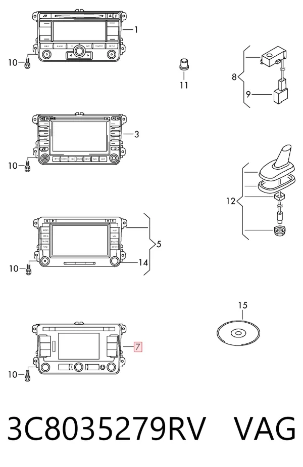 Дисплей багатофункціональний 3C8035279RV VAG