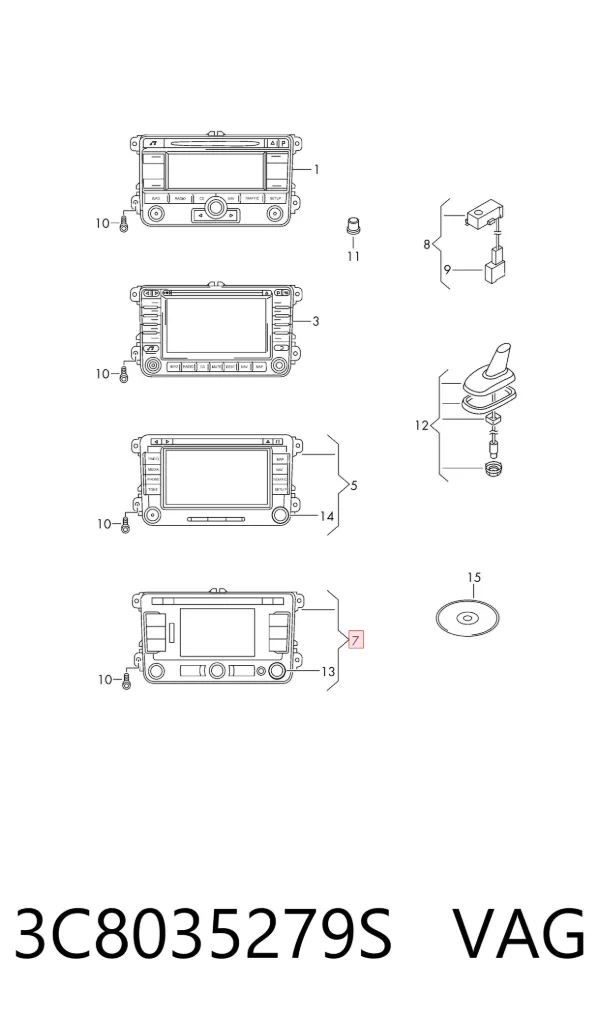 Дисплей багатофункціональний 3C8035279S VAG