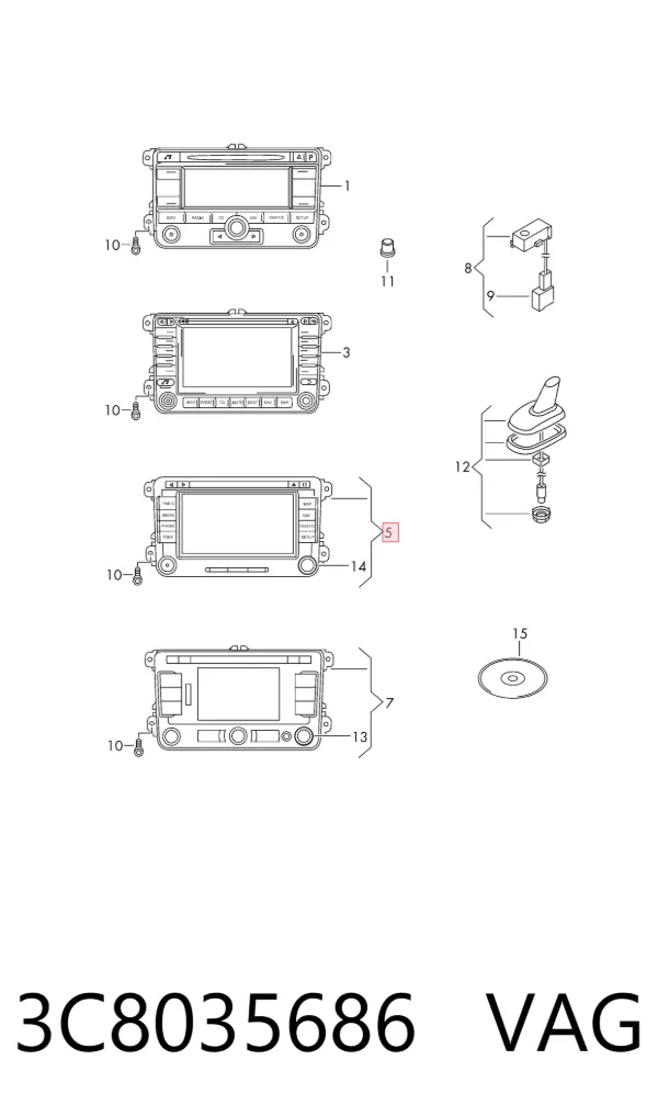 Дисплей багатофункціональний 3C8035686 VAG
