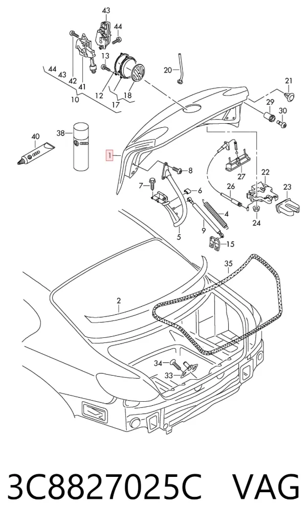 Кришка багажника 3C8827025C VAG