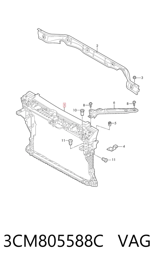 Рамка радіатора 3CM805588C VAG