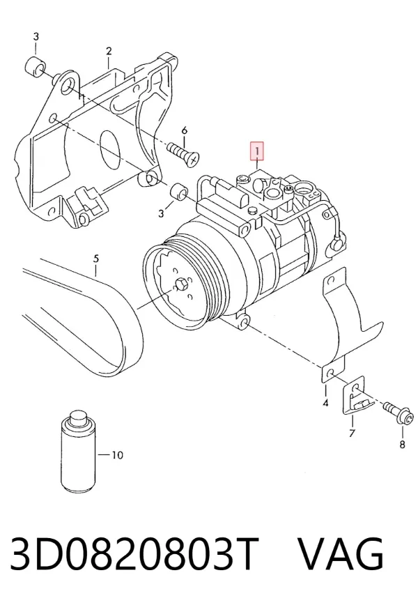 Компресор кондиціонера 3D0820803T VAG