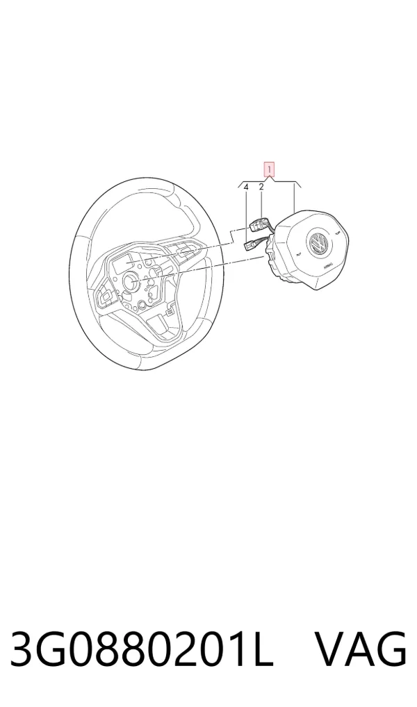 Подушка безпеки, водійська, AIRBAG 3G0880201L VAG